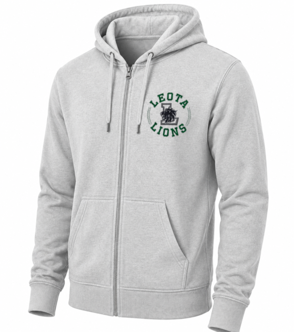 ZipperHoodie-gray Leota Lions Zipper Hoodie (Youth)